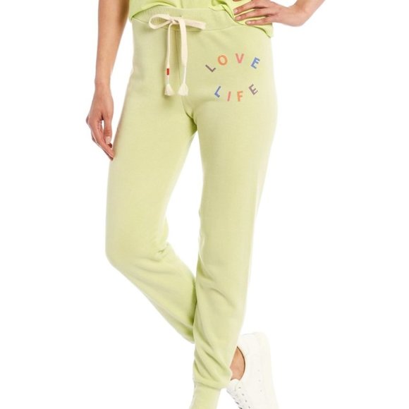 WILDFOX Love  Life Jack Coordinating Ankle Crop Pants Shadow Lime - Picture 1 of 4